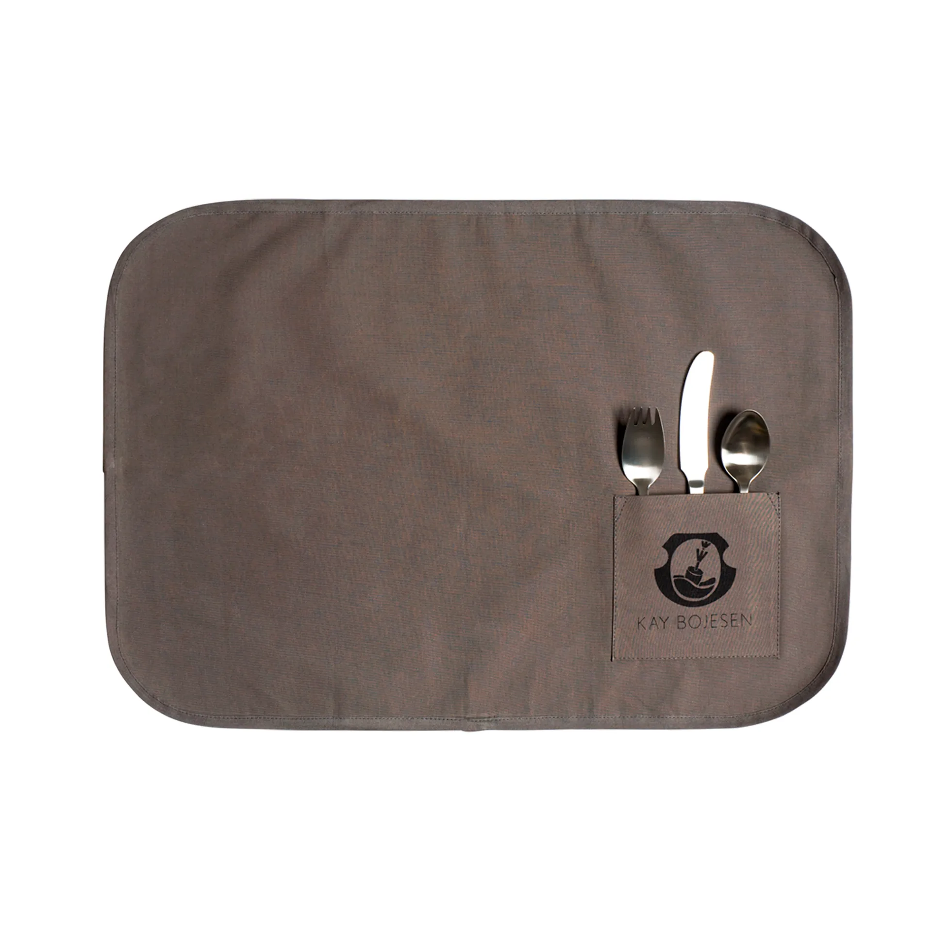 Grand Prix børnebestik og dækkeserviet 4 dele, Matte steel Kay Bojesen