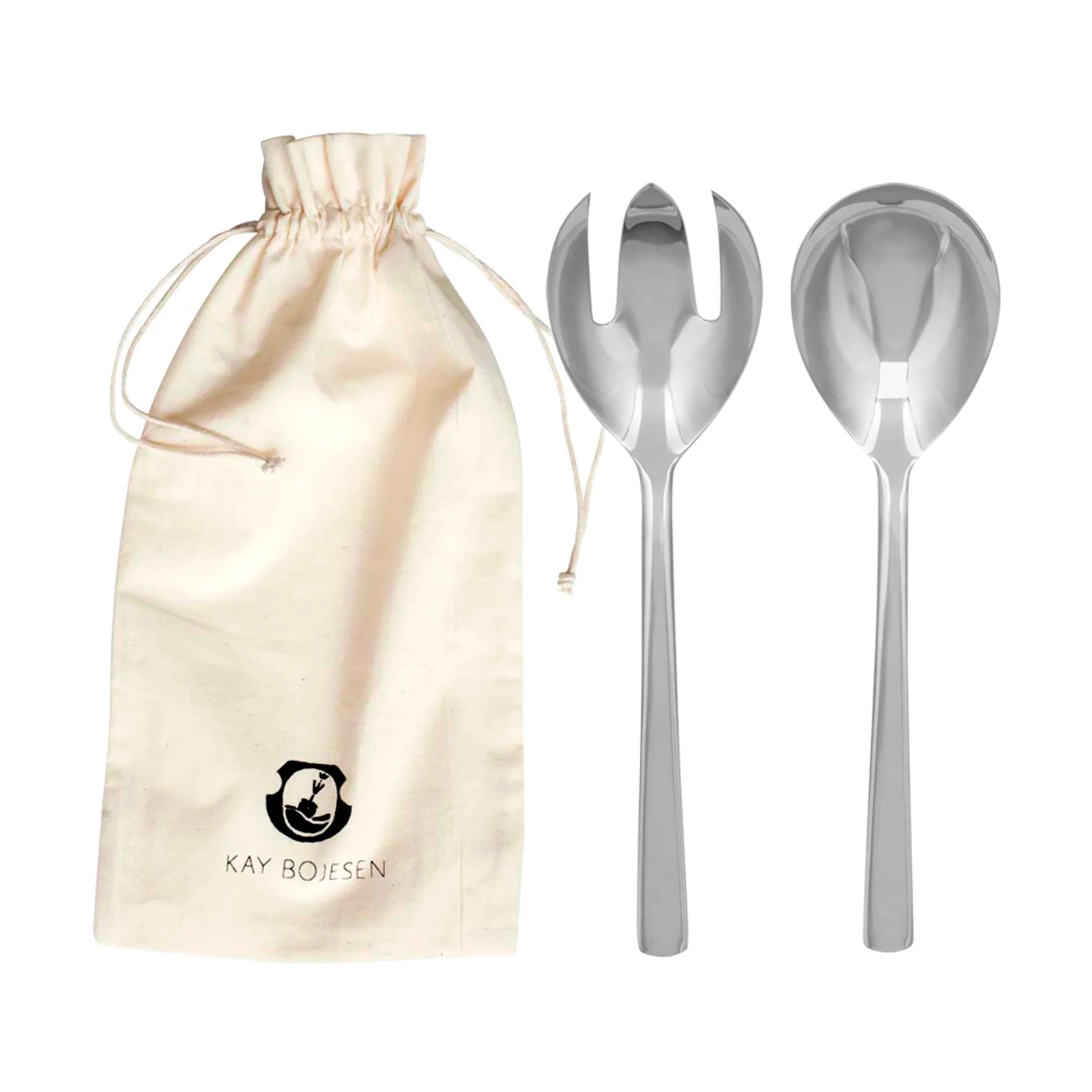 Grand Prix salatbestik 18,5 cm 2 dele, Polished steel Kay Bojesen