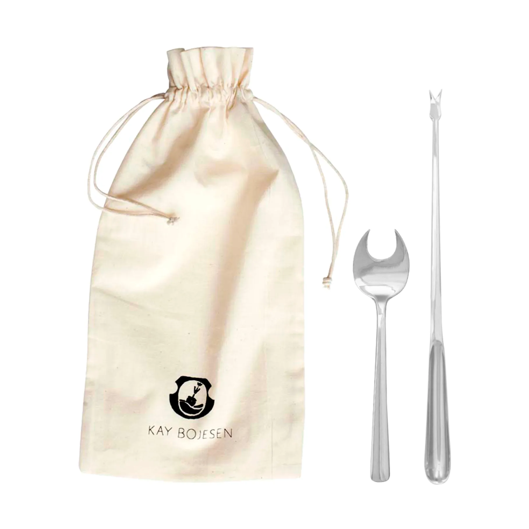 Grand Prix skaldyrsbestik 8 dele, Polished steel Kay Bojesen
