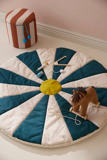 Cirkus legetæppe - Blågrøn, Ø112×2 cm - Kid's Concept