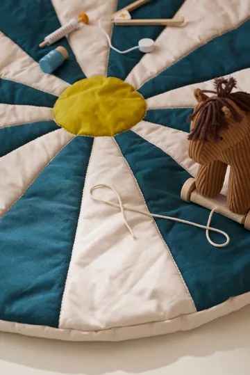 Cirkus legetæppe - Blågrøn, Ø112×2 cm - Kid's Concept