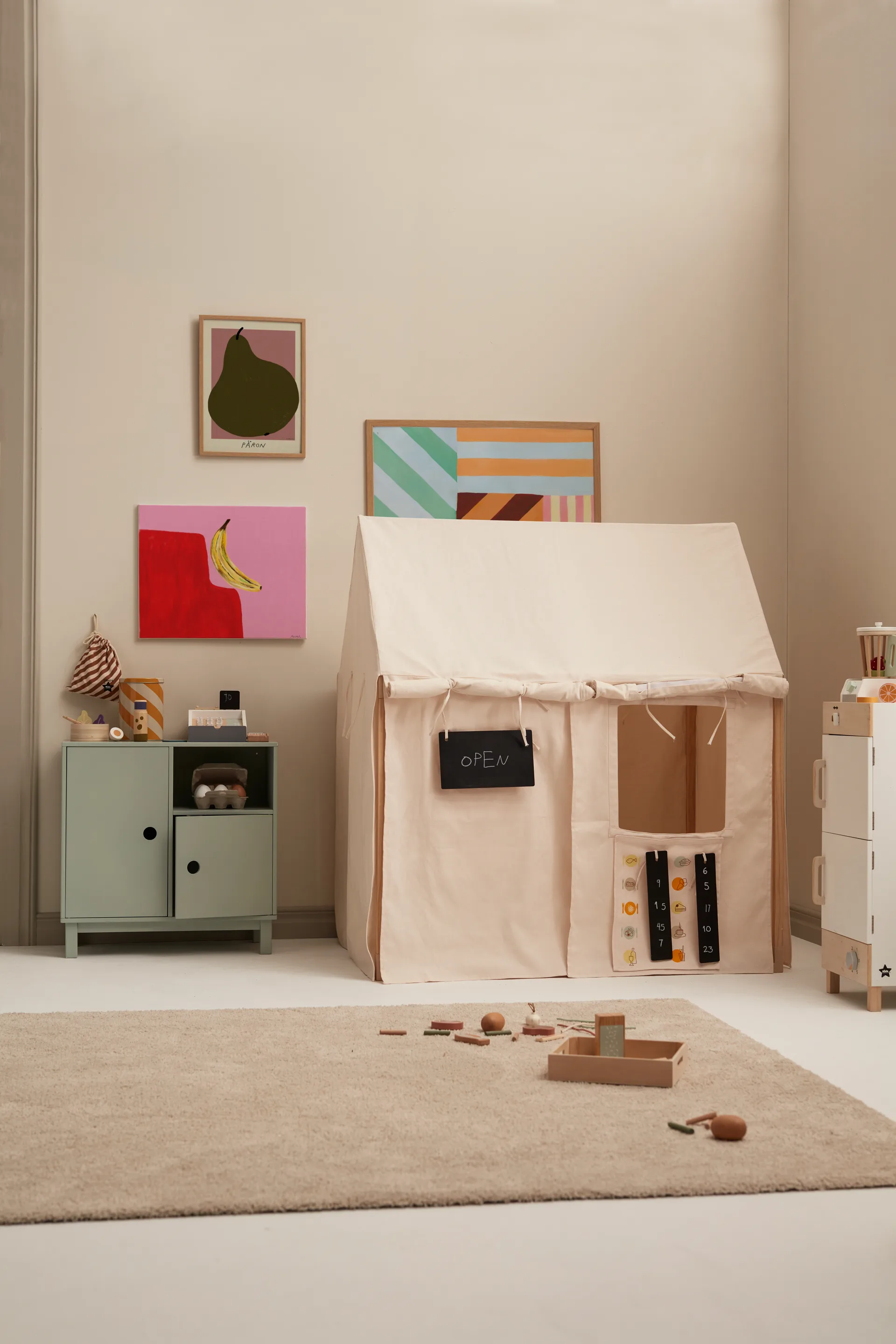 Kid's Base legehustelt, Naturhvid Kid's Concept