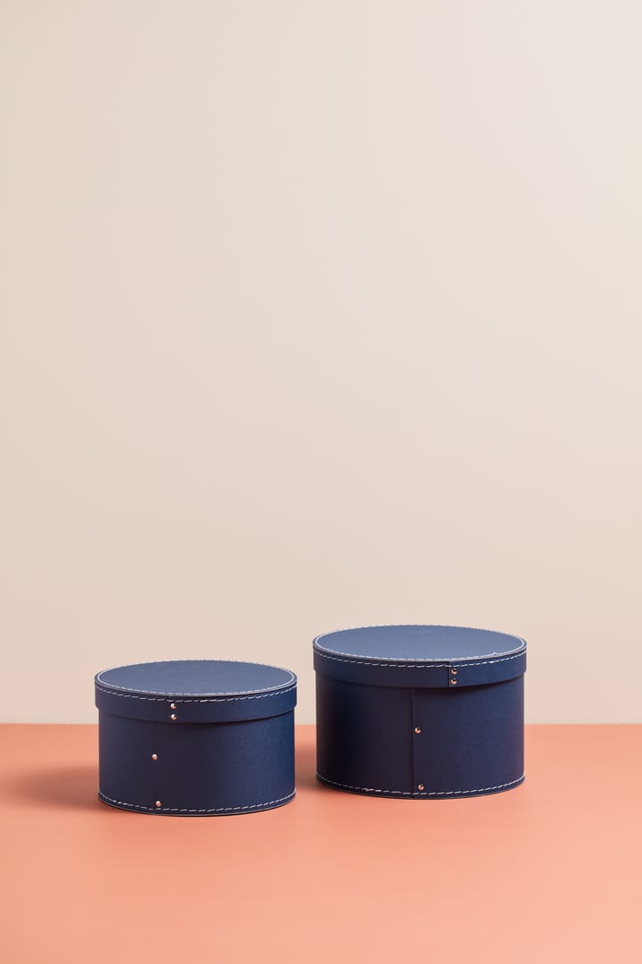 Kid's Base opbevaringsboks rund 2 dele, Mørkeblå Kid's Concept
