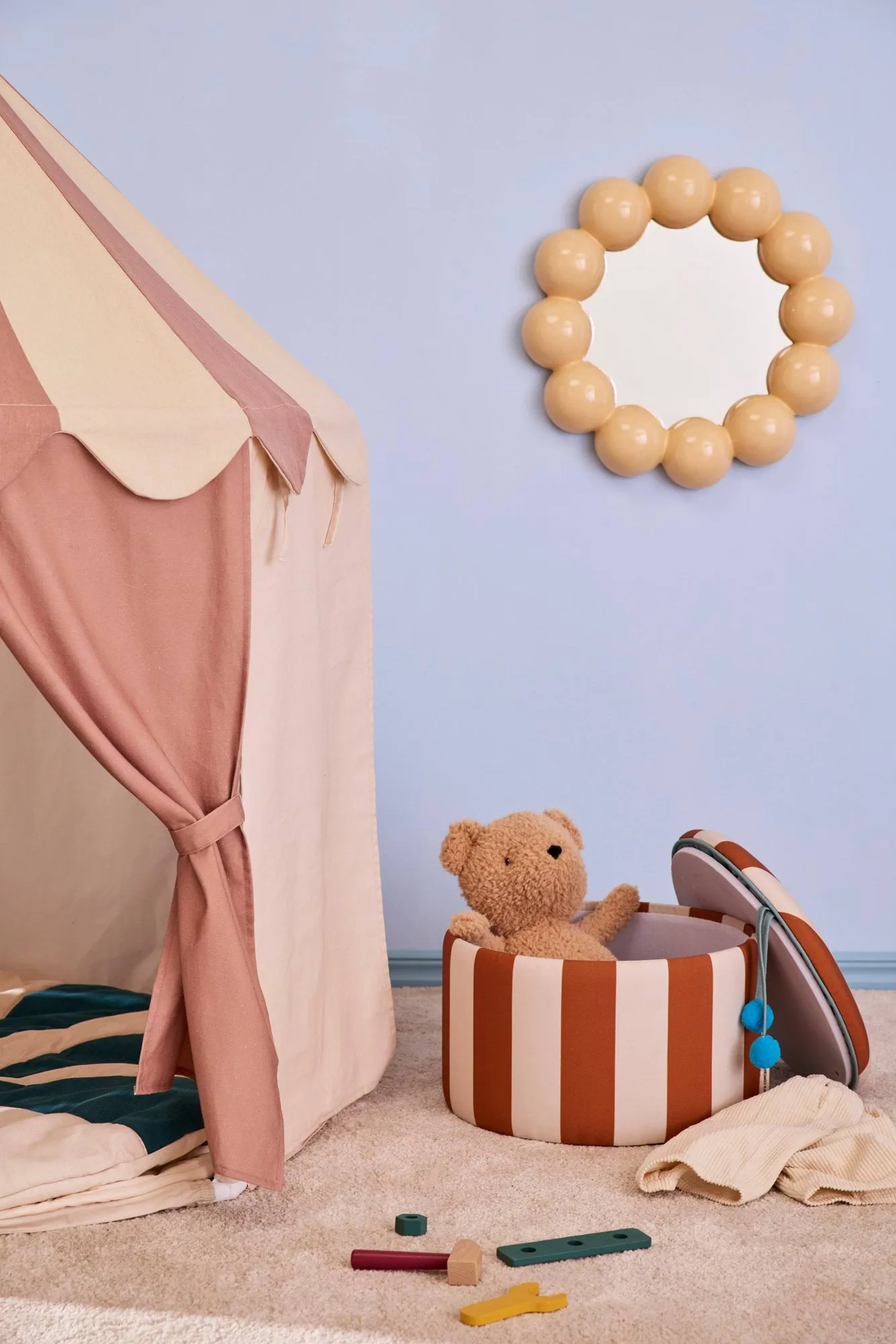 Kid's Base pavillontelt, Stribet brun Kid's Concept