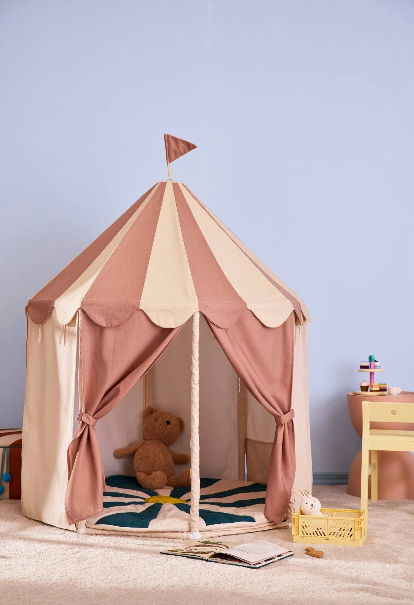 Kid's Base pavillontelt, Stribet brun Kid's Concept