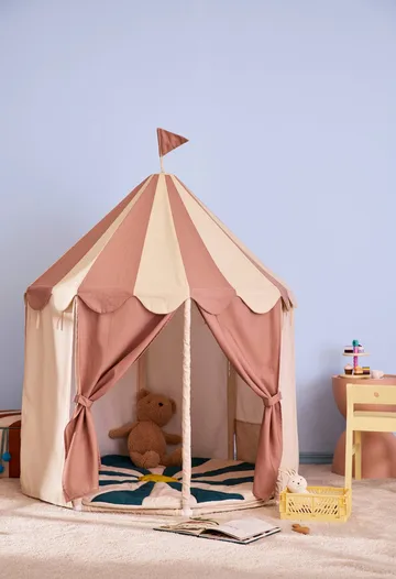 Kid's Base pavillontelt - Stribet brun - Kid's Concept