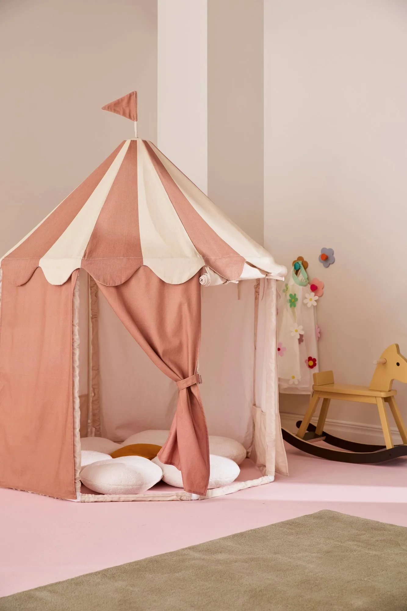 Kid's Base pavillontelt, Stribet brun Kid's Concept