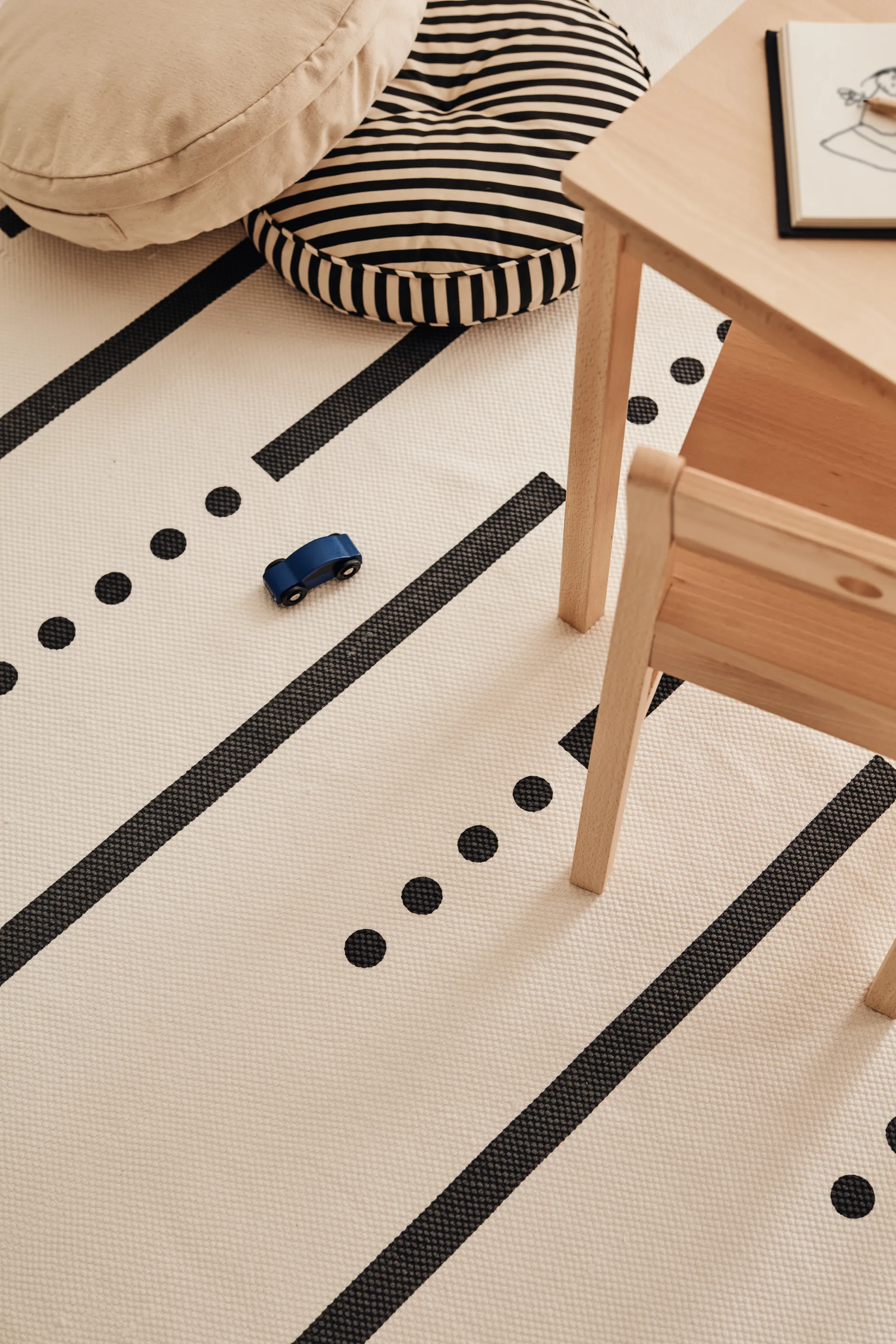 Kid's Base tæppe hvid grå 130x160 cm, Hvid Kid's Concept