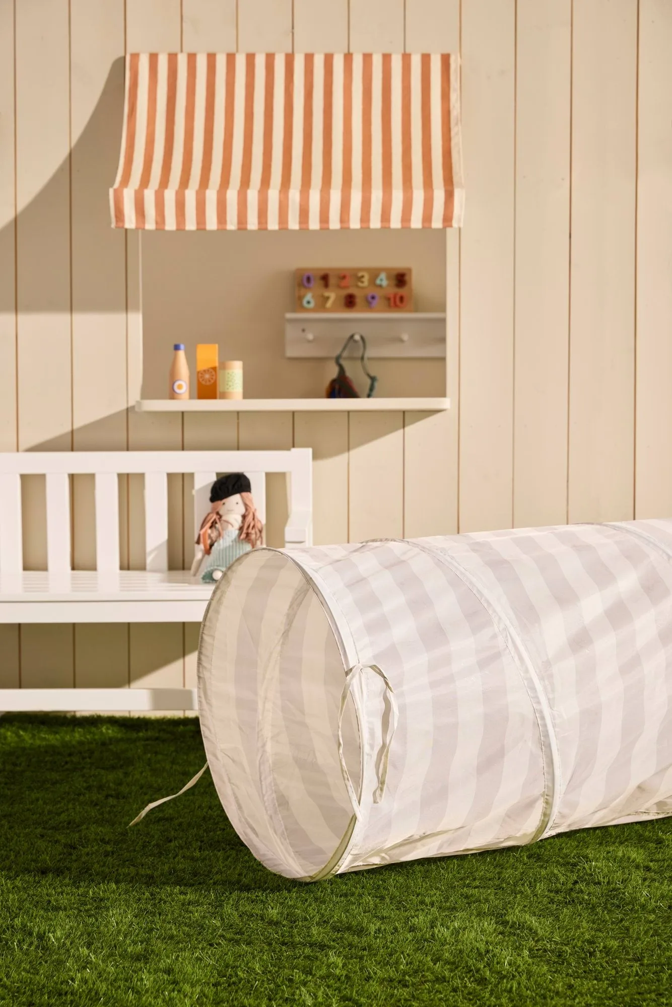 Kid's Base tunnel, Stribet grå Kid's Concept