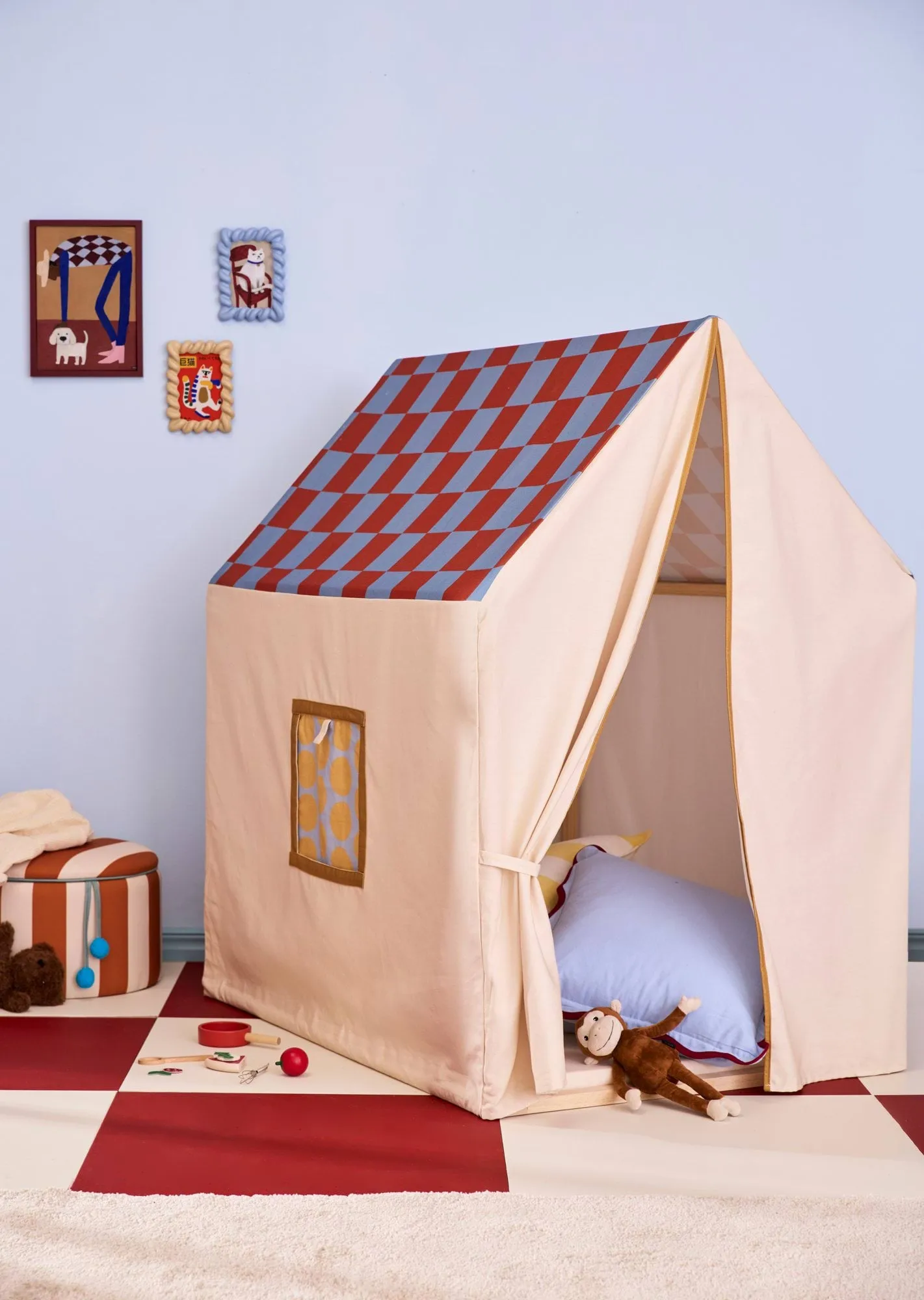 Legehustelt, 110x80x124 cm, Dunblå tern Kid's Concept
