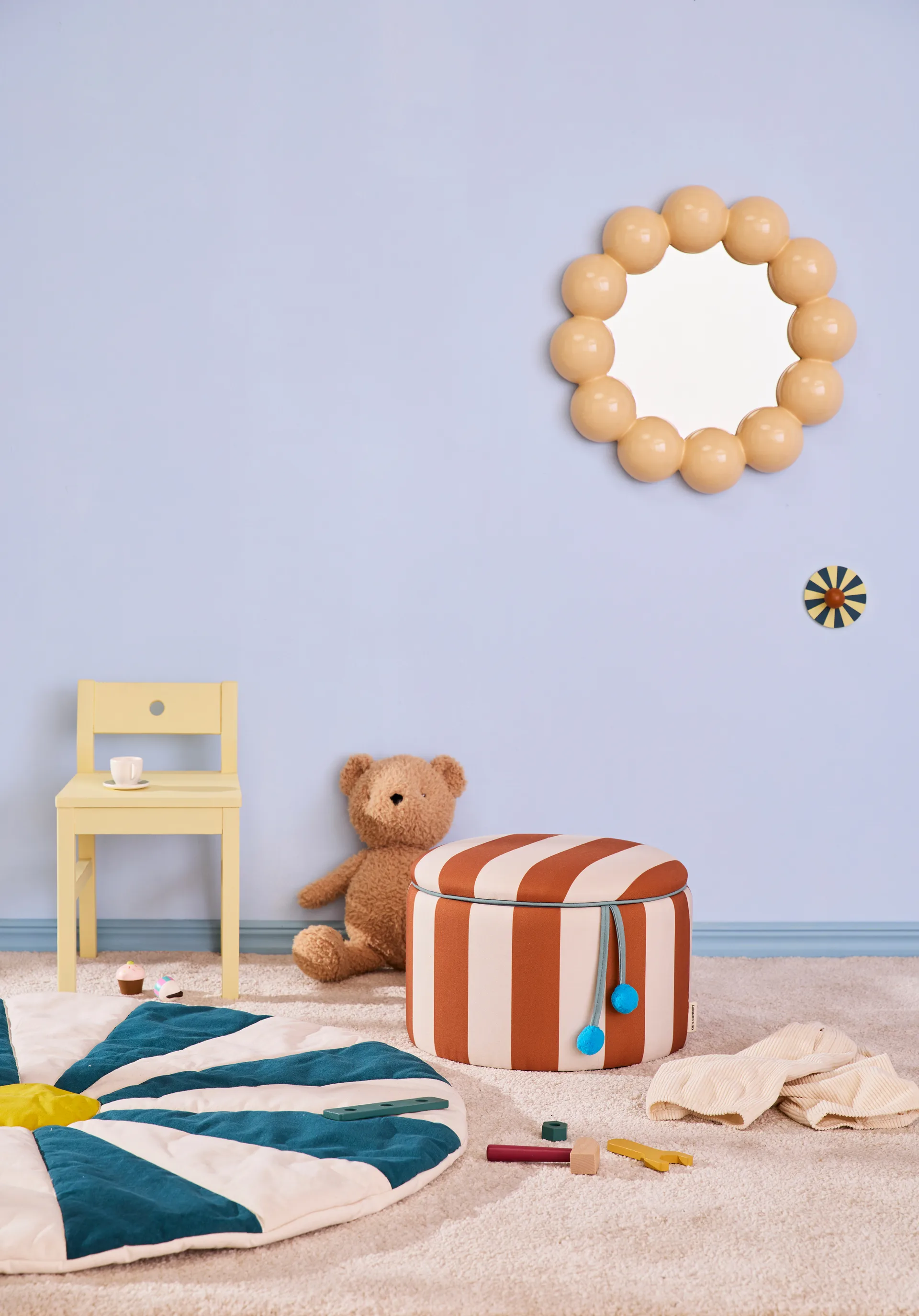 Puf cylinder med opbevaring, Brun, Ø40×30,5 cm Kid's Concept
