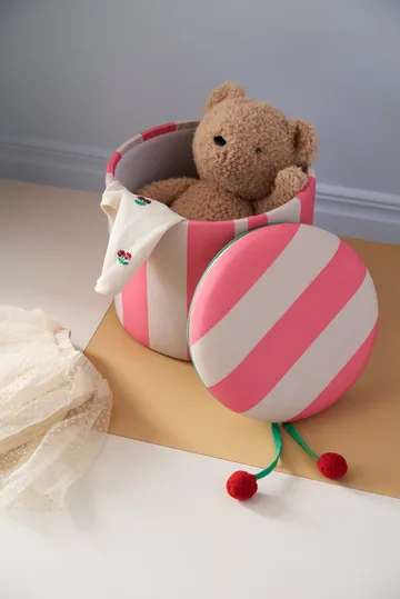 Puf cylinder med opbevaring - Lyserød, Ø40 x 30,5 cm - Kid's Concept