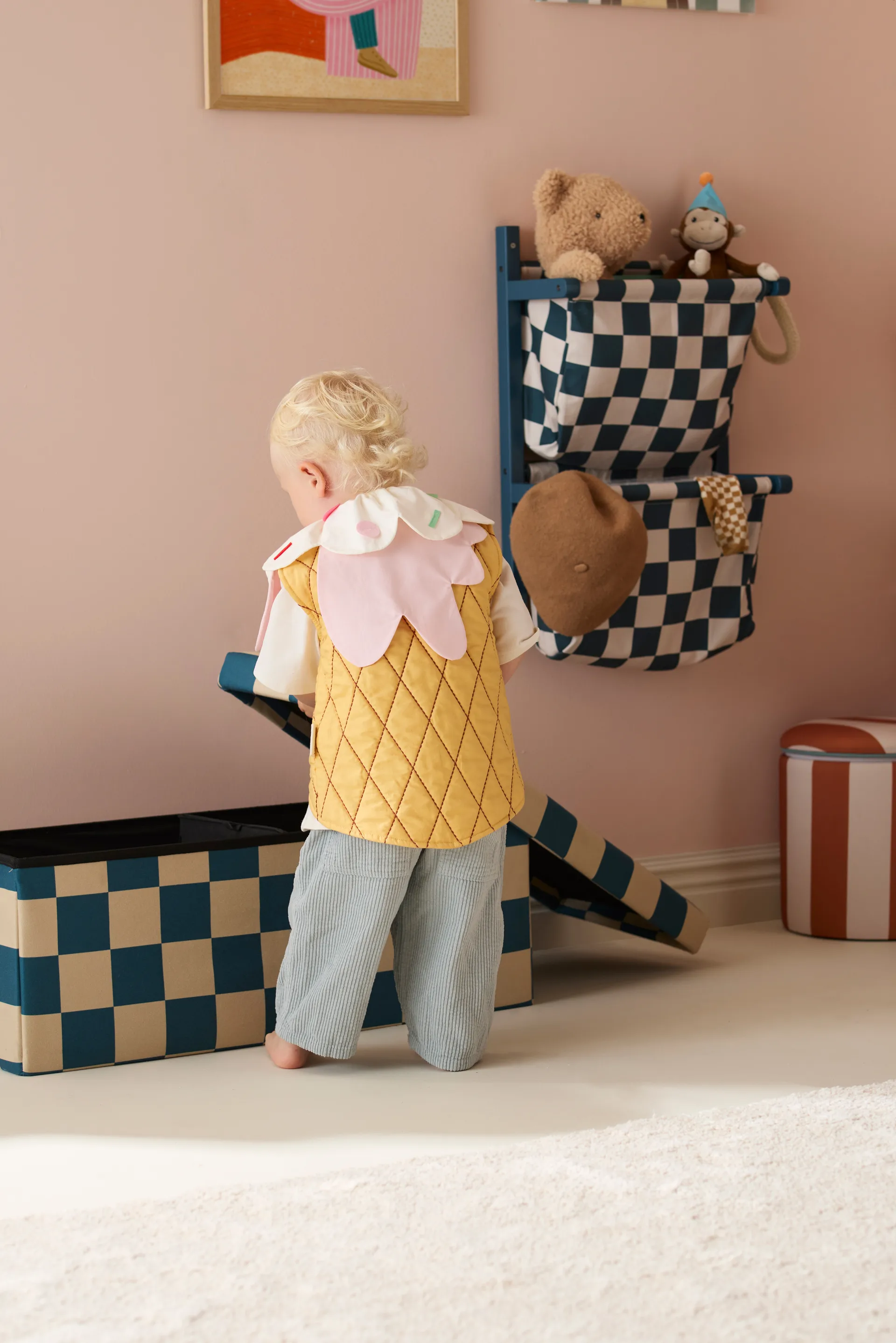 Puf med opbevaring tern, Blågrøn, 80x30x30 cm Kid's Concept