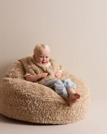 Snuggle sækkestol - Beige, Ø80x50 cm - Kid's Concept