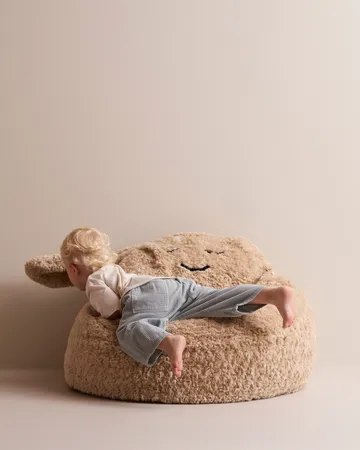Snuggle sækkestol - Beige, Ø80x50 cm - Kid's Concept