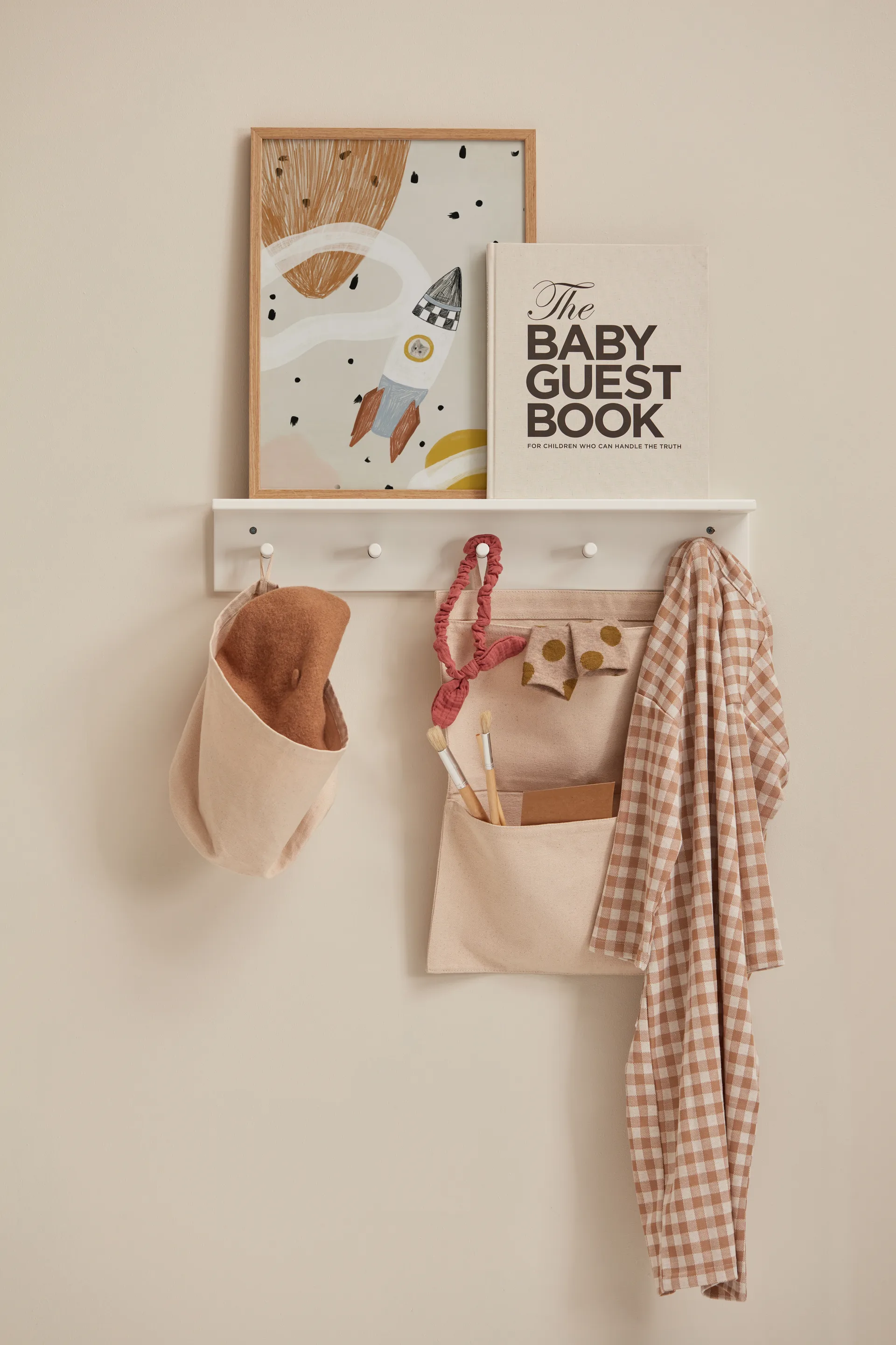 Star hylde med kroge, Hvid Kid's Concept