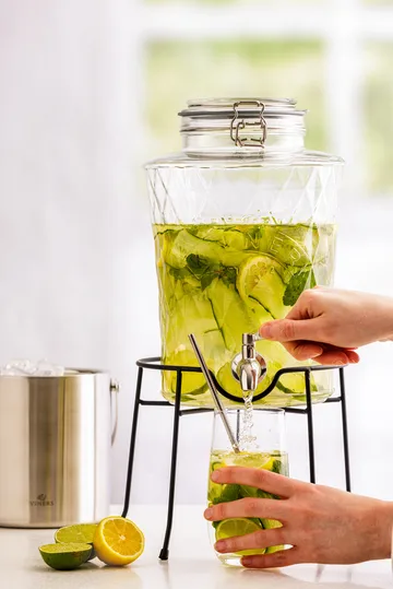 Kilner DIAMANT drikkedispenser med tappehane - Klar, 5 l - Kilner