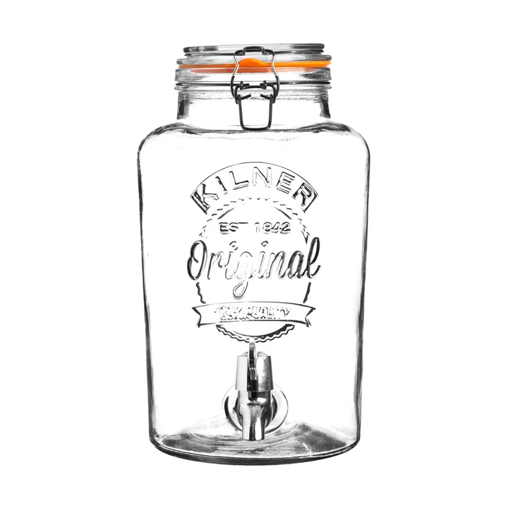 Kilner drikkedispenser med tappehane - Klar-rustfrit stål, 8 l - Kilner