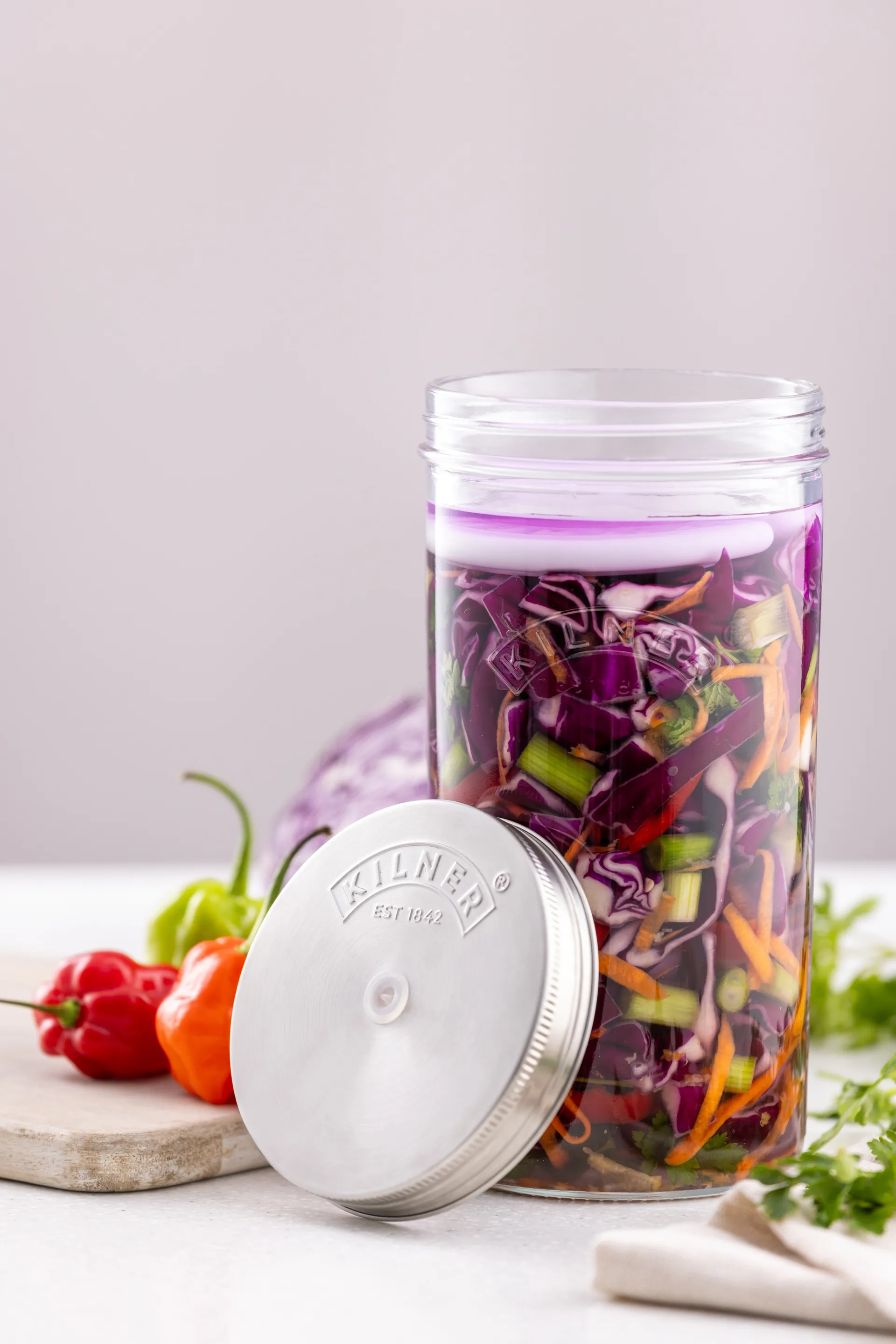 Kilner fermenteringssæt, Klar-rustfrit stål, 1 l Kilner
