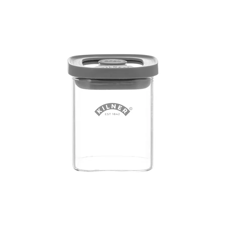 Kilner FRESH krydderiglas firkantet, Klar-grå, 160 ml Kilner
