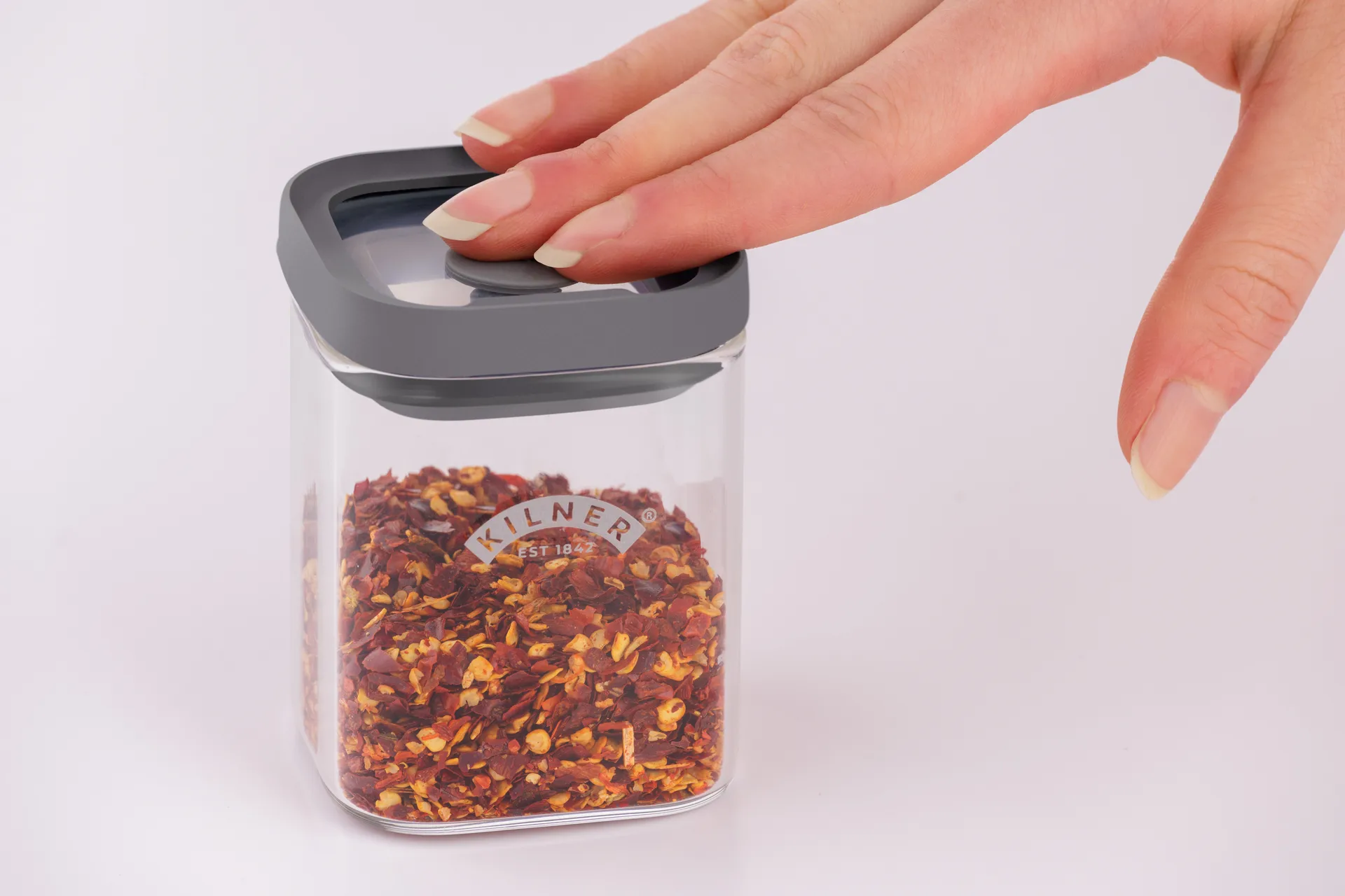 Kilner FRESH krydderiglas, Klar-grå, 4-pak, 160 ml Kilner