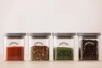 Kilner FRESH krydderiglas - Klar-grå, 4-pak, 160 ml - Kilner