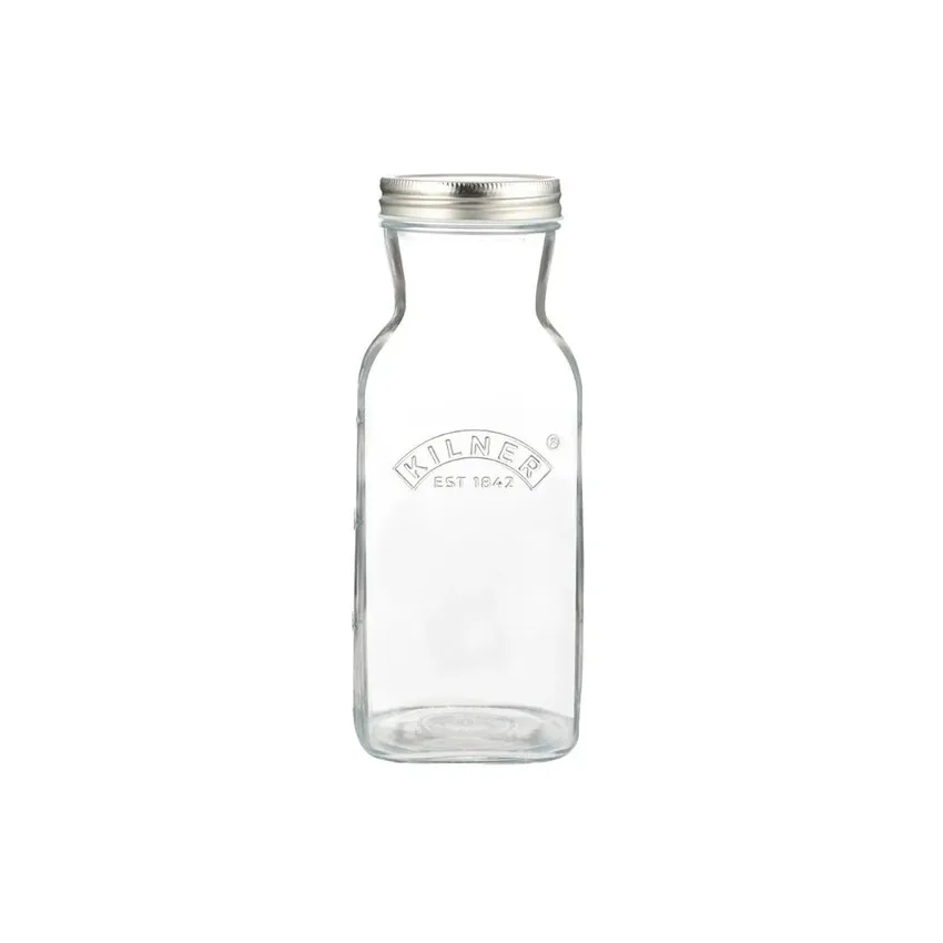 Kilner juice- og sauceflaske, Klar-rustfrit stål, 1 l Kilner