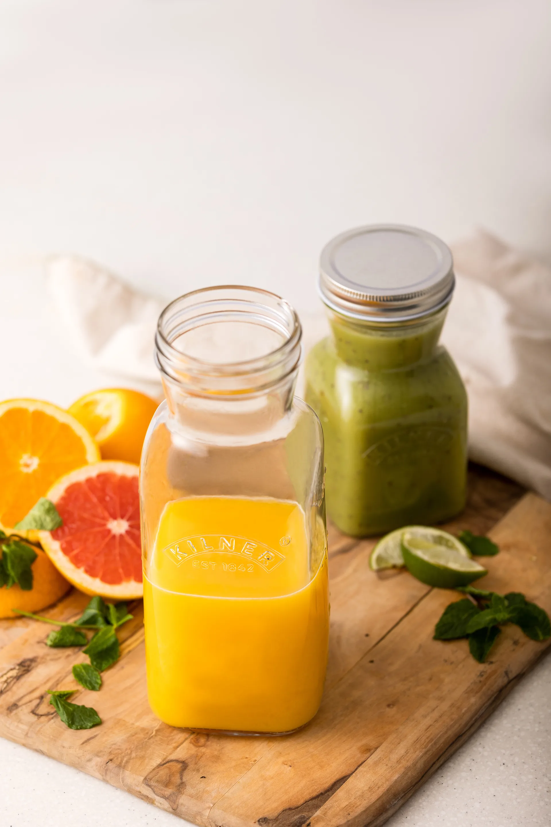 Kilner juice- og sauceflaske, Klar-rustfrit stål, 1 l Kilner