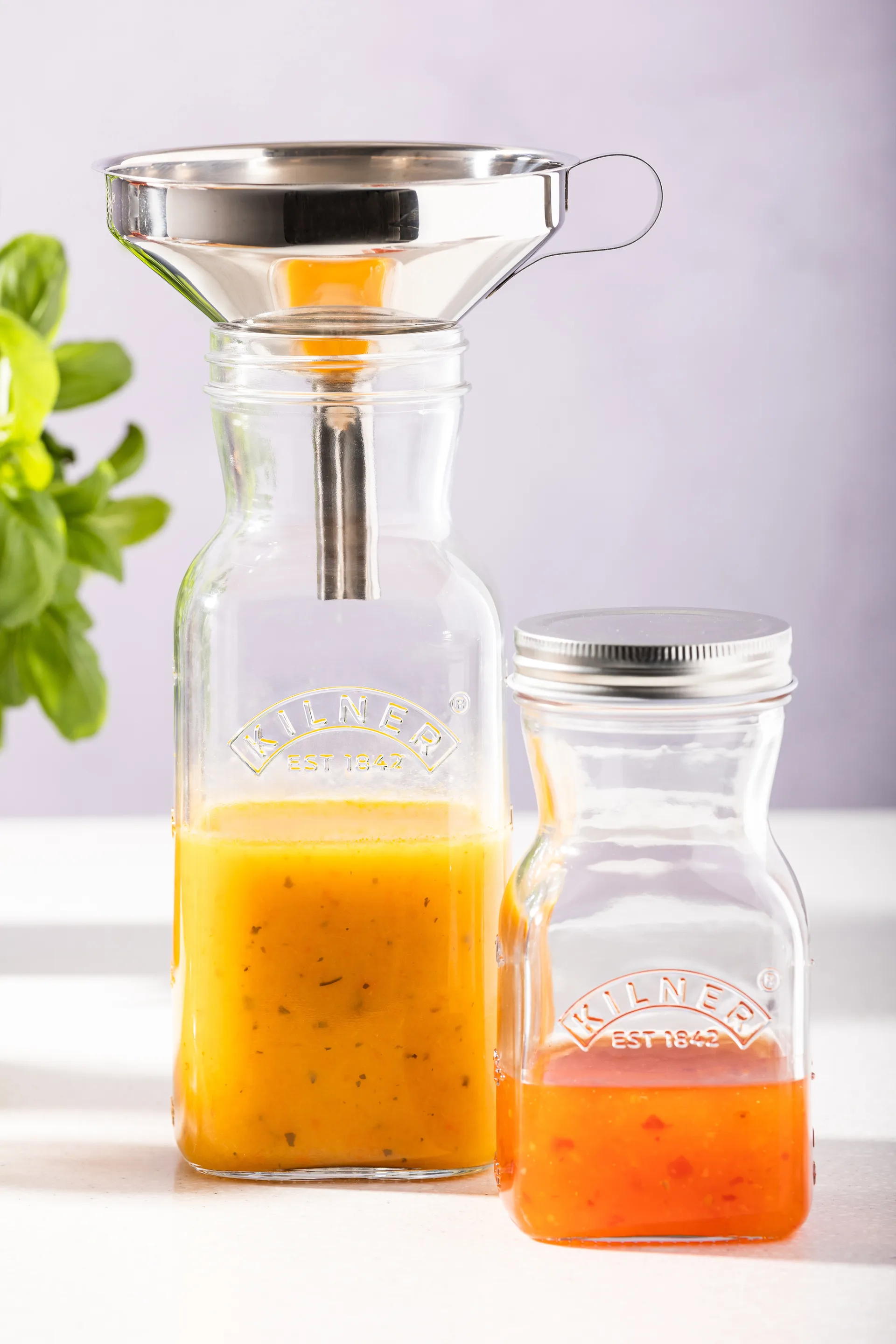 Kilner juice- og sauceflaske, Klar-rustfrit stål, 1 l Kilner