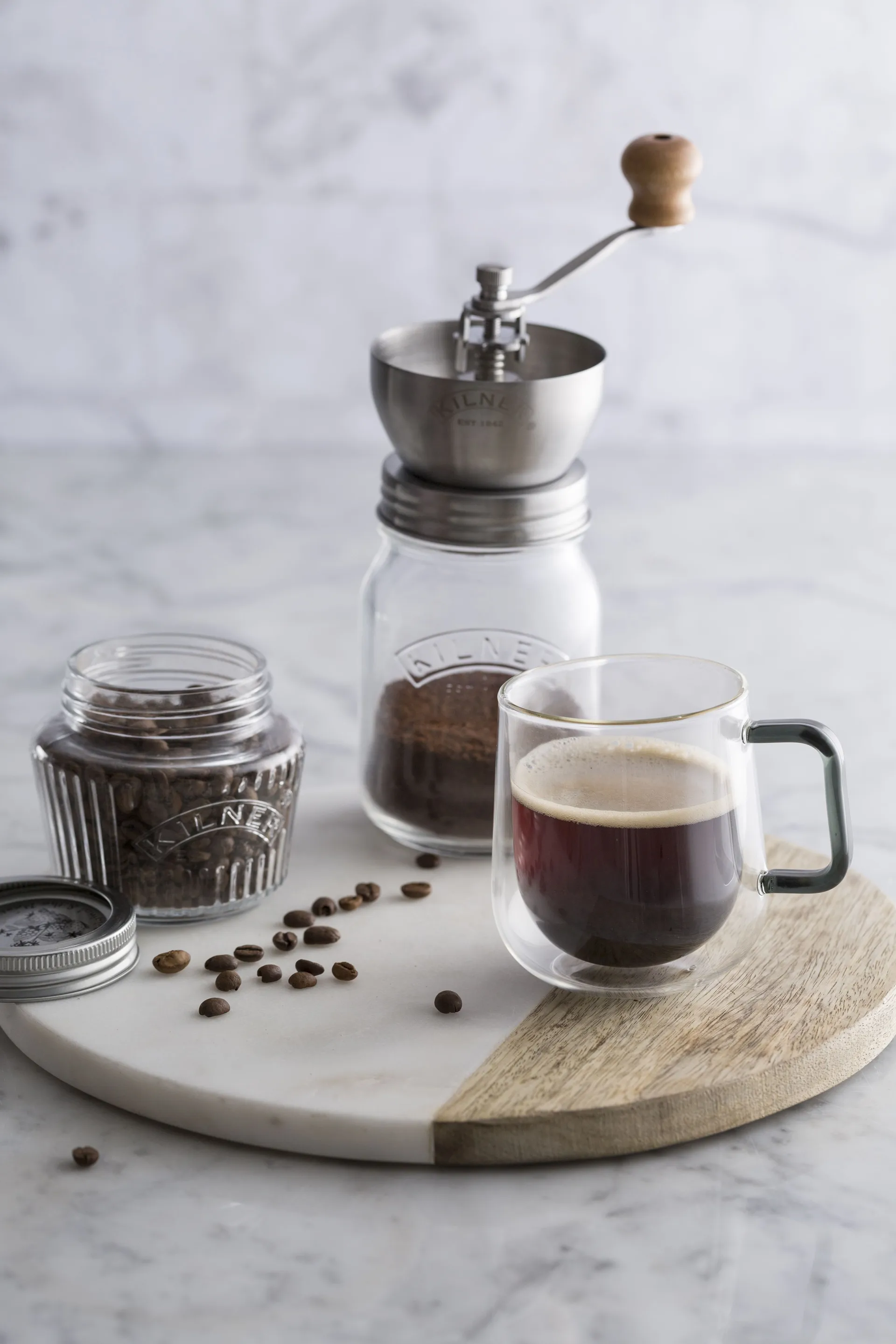 Kilner kaffekværn, Klar-rustfrit stål, 0,5 l Kilner