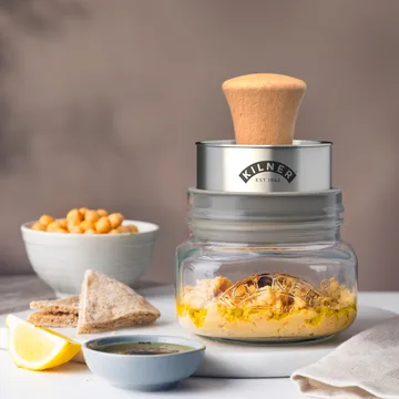 Kilner Mash & Store opbevaringssæt - Klar-rustfrit stål-træ, 0,5 l - Kilner