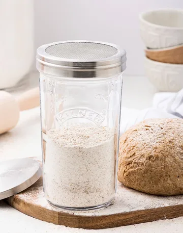 Kilner sigtekrukke sæt - Klar-rustfrit stål, 0,5 l - Kilner