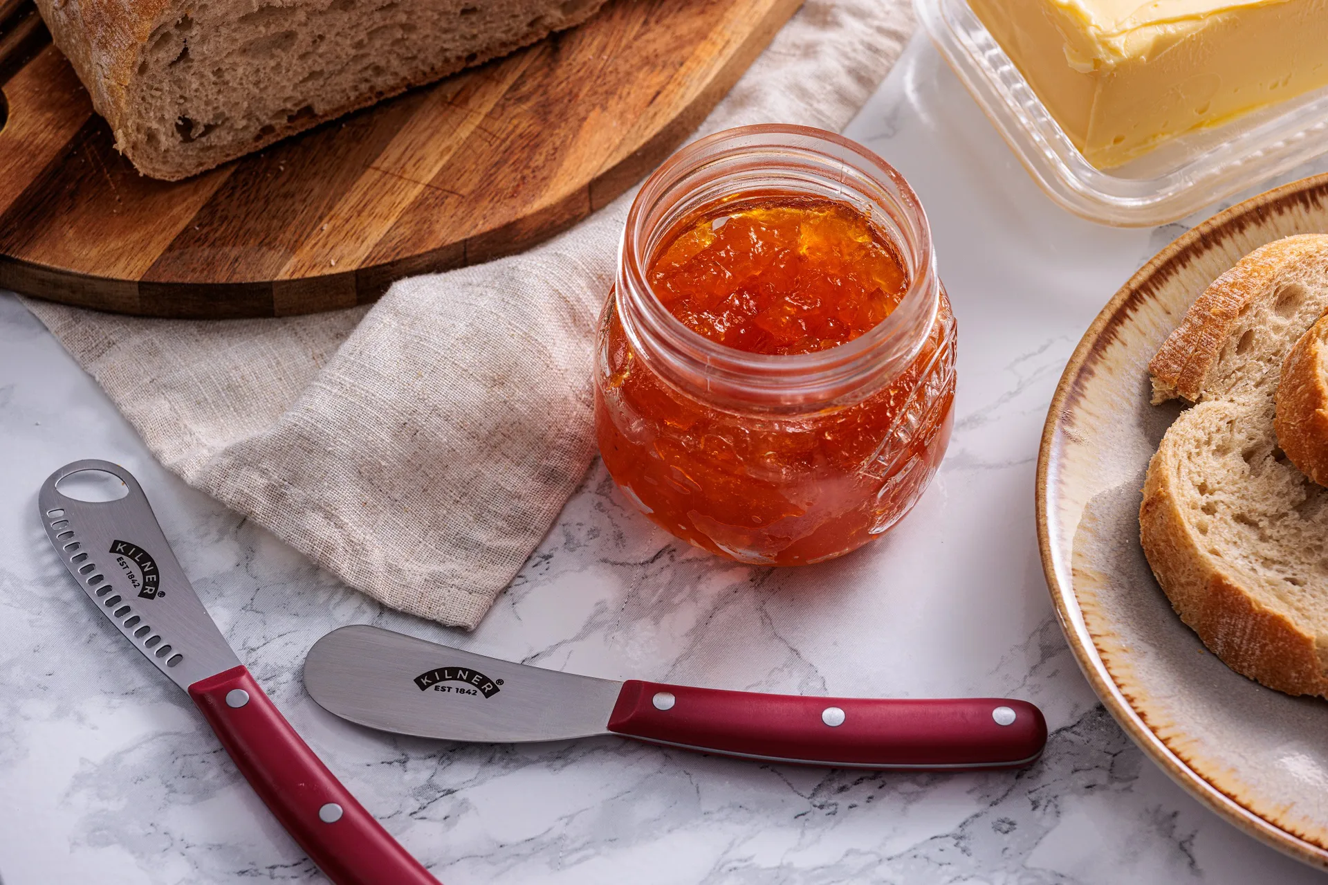 Kilner smørkniv sæt, Rød-rustfrit stål Kilner
