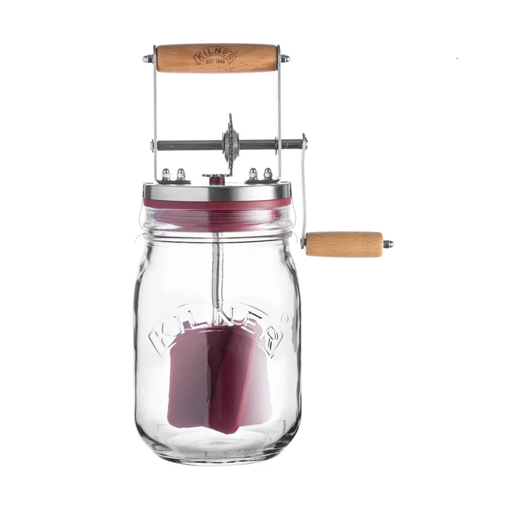 Kilner smørkærner - Klar-rød, 1 l - Kilner