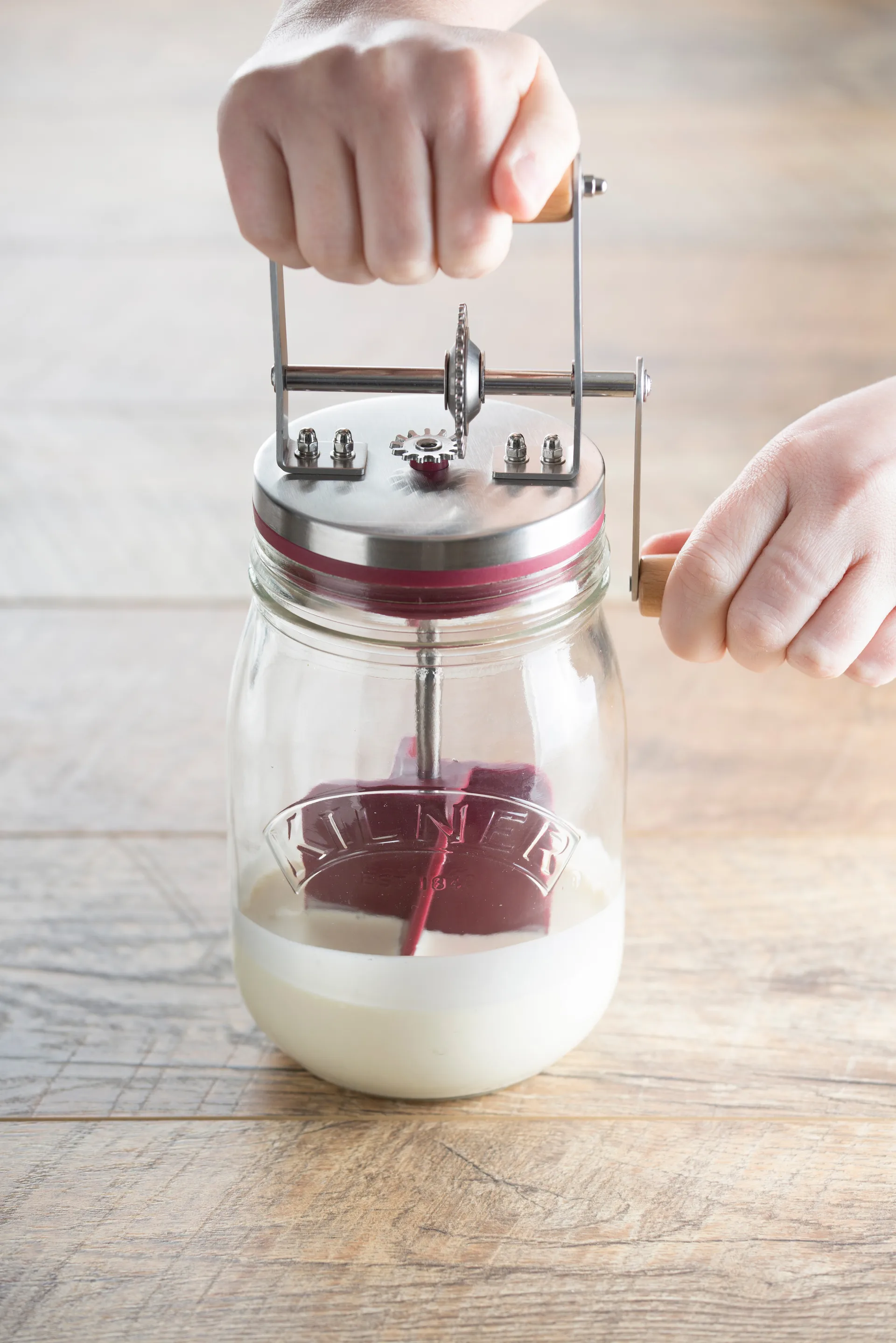 Kilner smørkærner, Klar-rød, 1 l Kilner