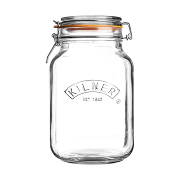 Kilner sylteglas firkantet med bøjle - Klar, 1,5 L - Kilner