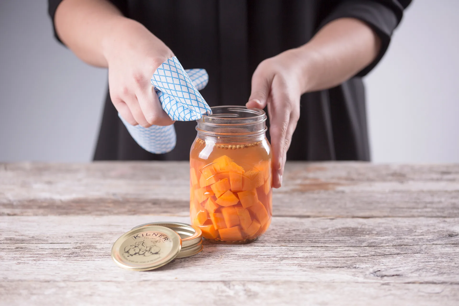 Kilner sylteglas rund, Klar-guld, 0,5 l Kilner