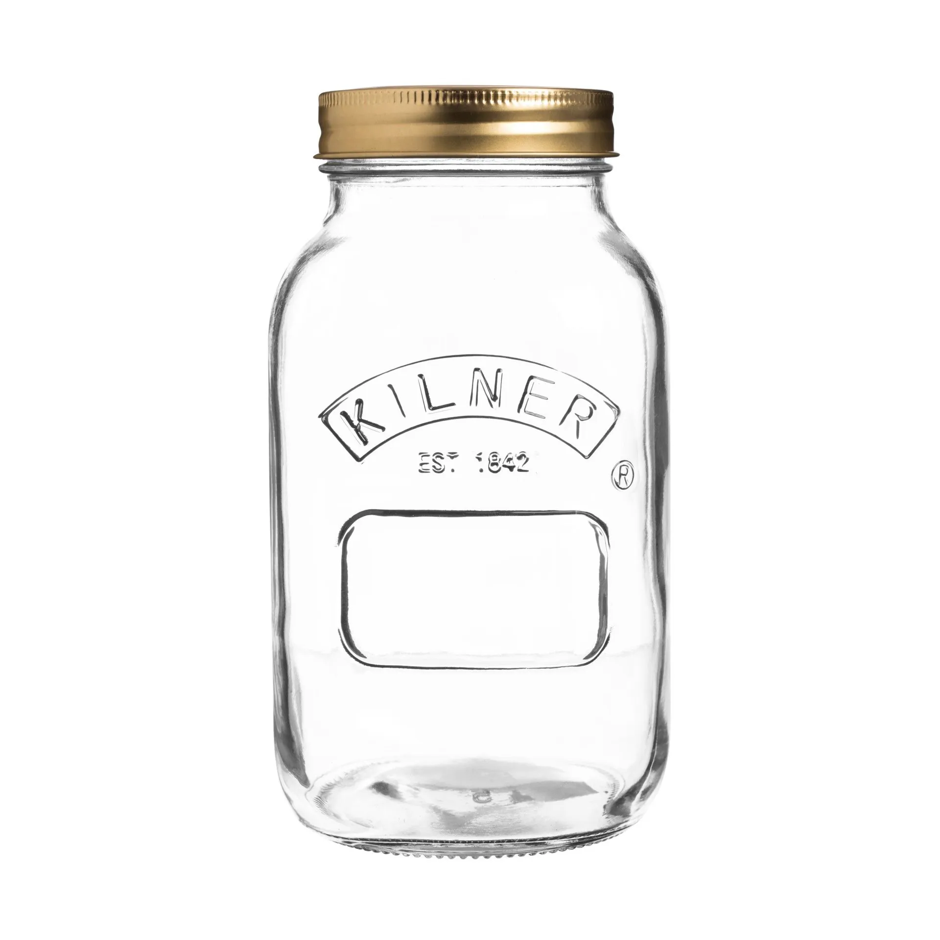 Kilner sylteglas rund, Klar-guld, 1 l Kilner
