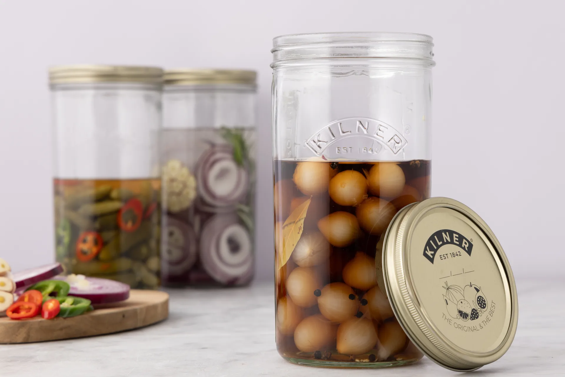 Kilner WIDE sylteglas, Klar-guld, 1 l Kilner