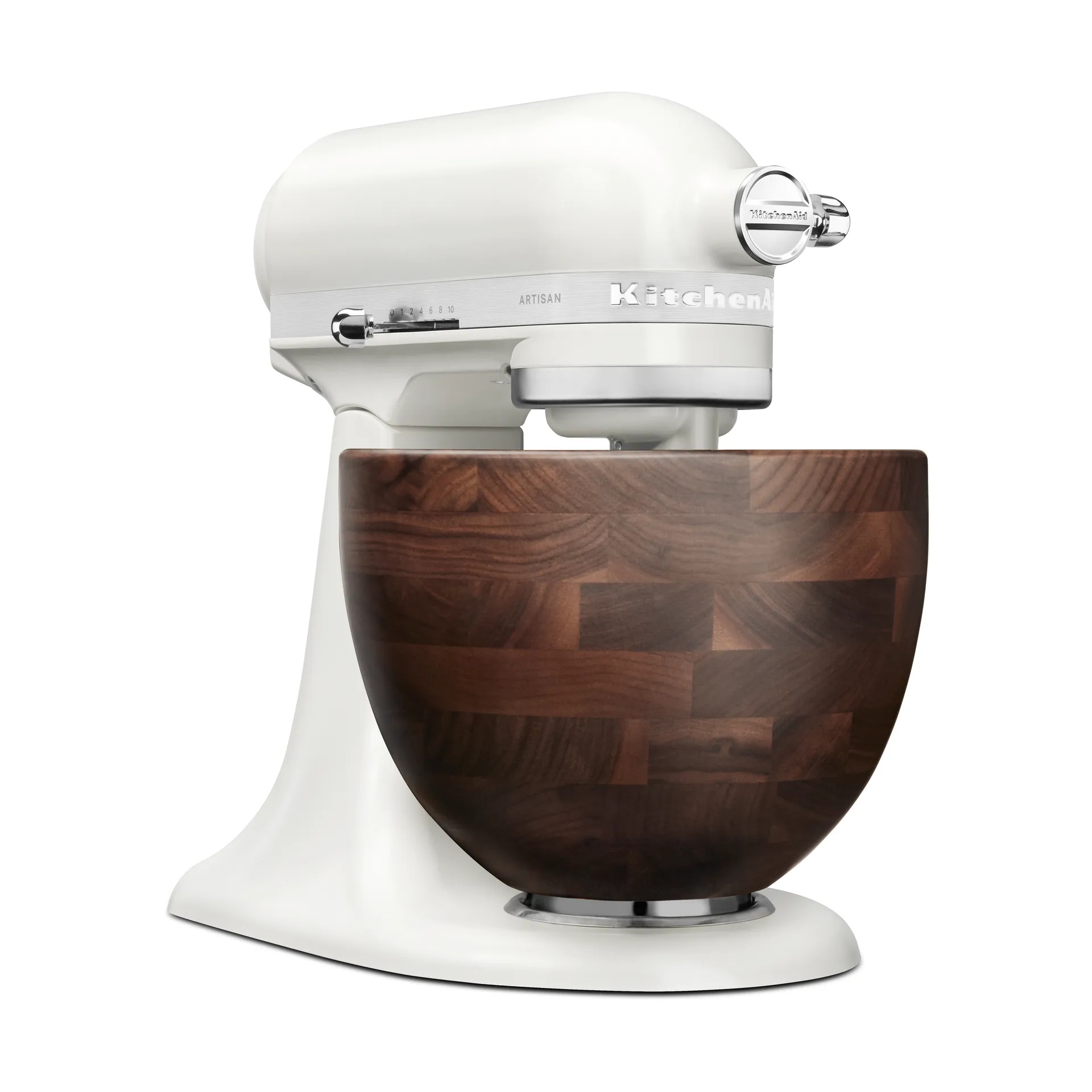 Aritsan 5KSM156 køkkenmaskine med træskål 4,7 L, Porcelain white-walnut KitchenAid