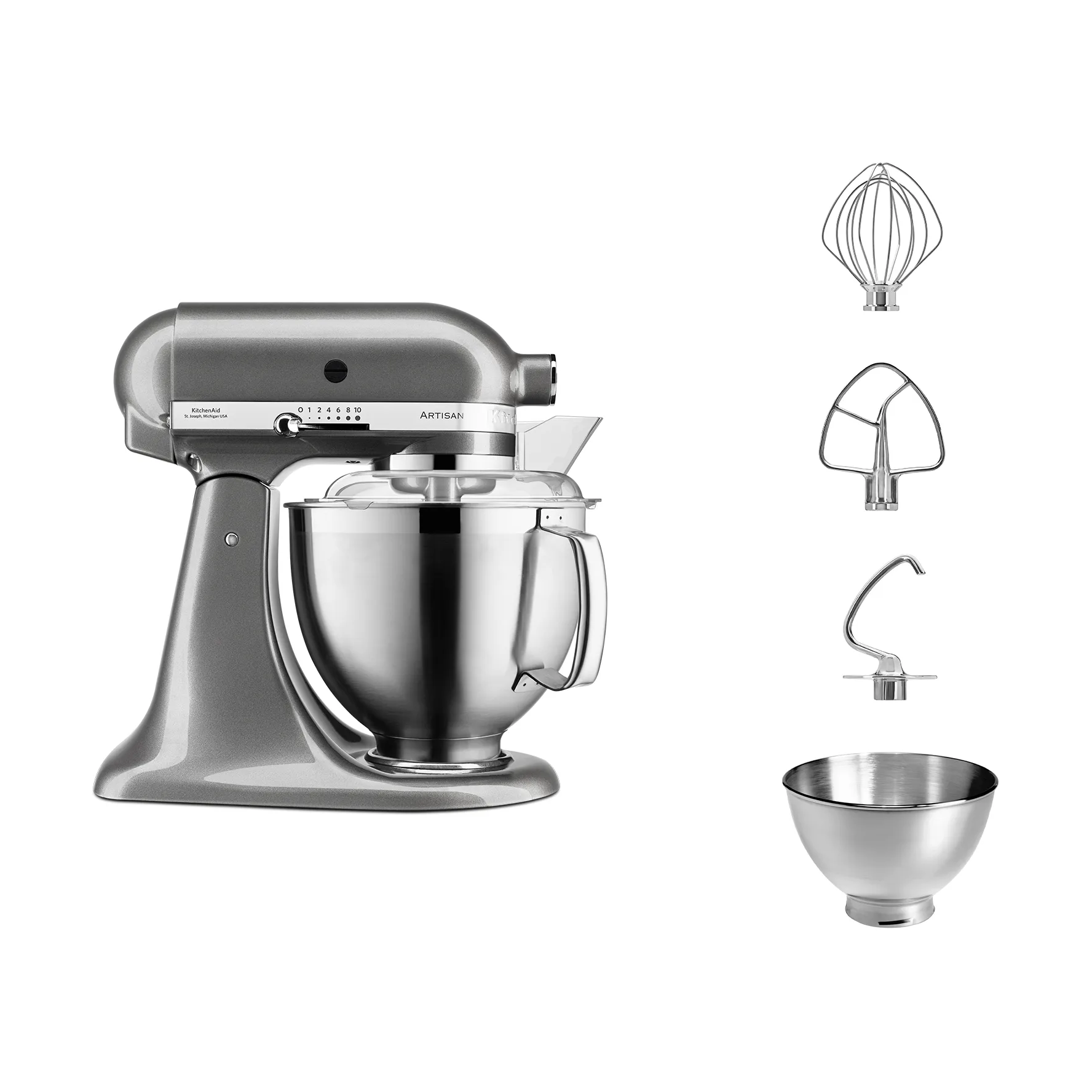 Artisan 5KSM185 køkkenmaskine premium 4,8 L, Medallion silver KitchenAid