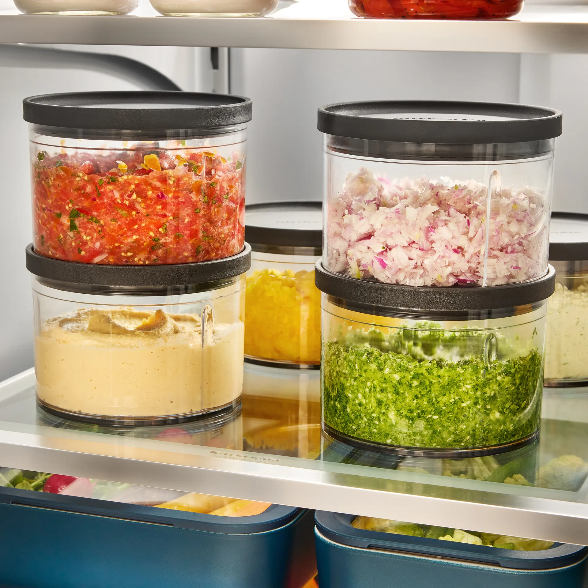 KitchenAid Go top down chopper skål 2-pak, Transparent KitchenAid