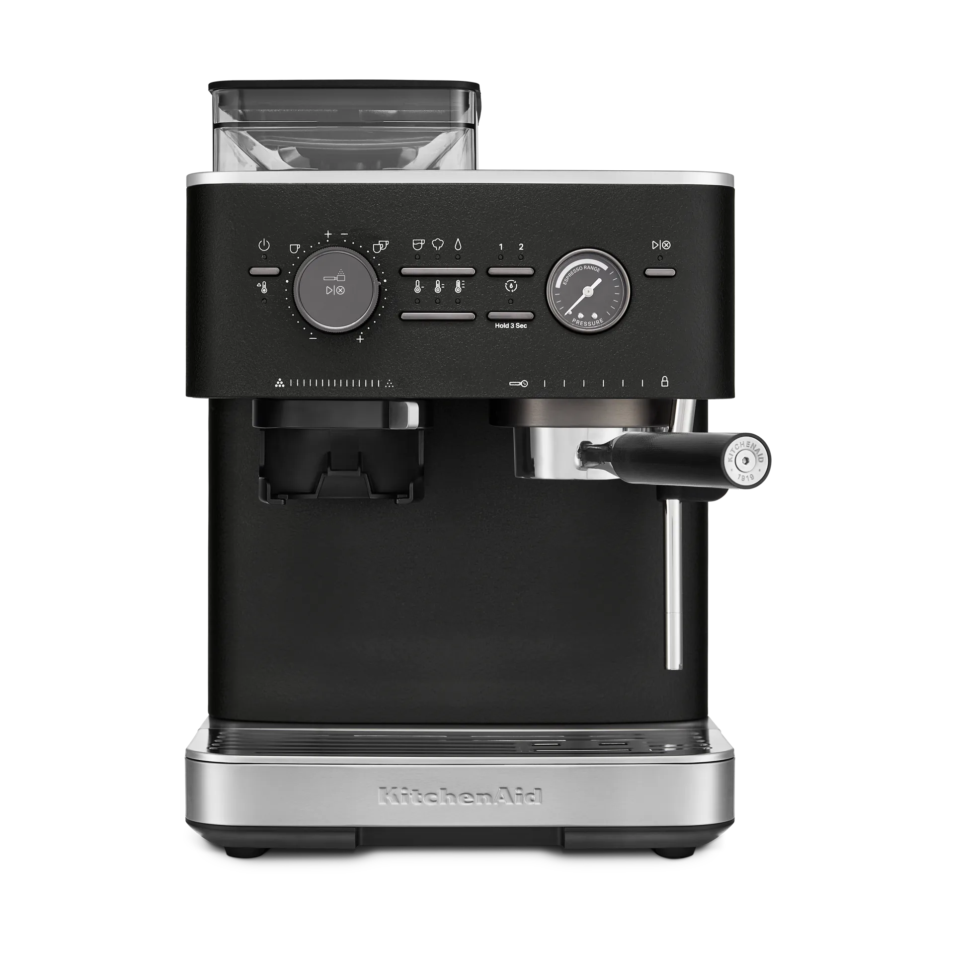 KitchenAid halvautomatisk espressomaskine med kværn, Cast iron black KitchenAid