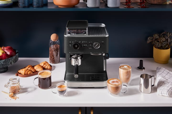 KitchenAid halvautomatisk espressomaskine med kværn, Cast iron black KitchenAid