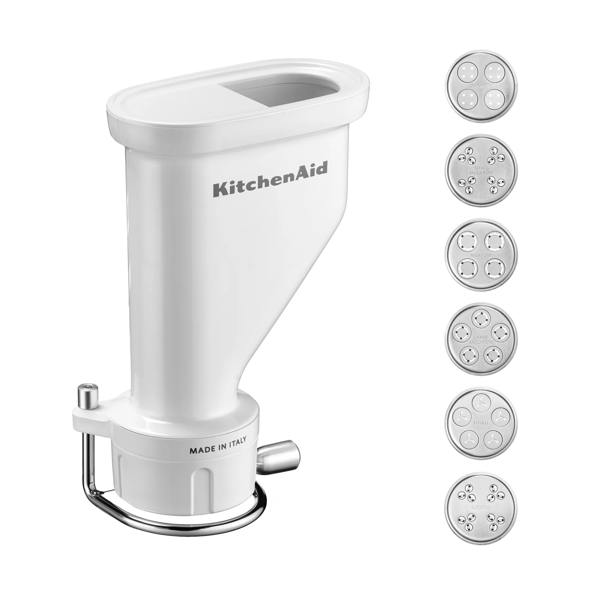 KitchenAid pastapresse med 6 forme til køkkenmaskine, White KitchenAid