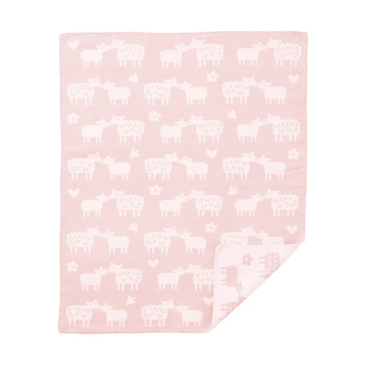 Bää børnetæppe bomuld - Soft pink, 70x90 cm - Klippan Yllefabrik