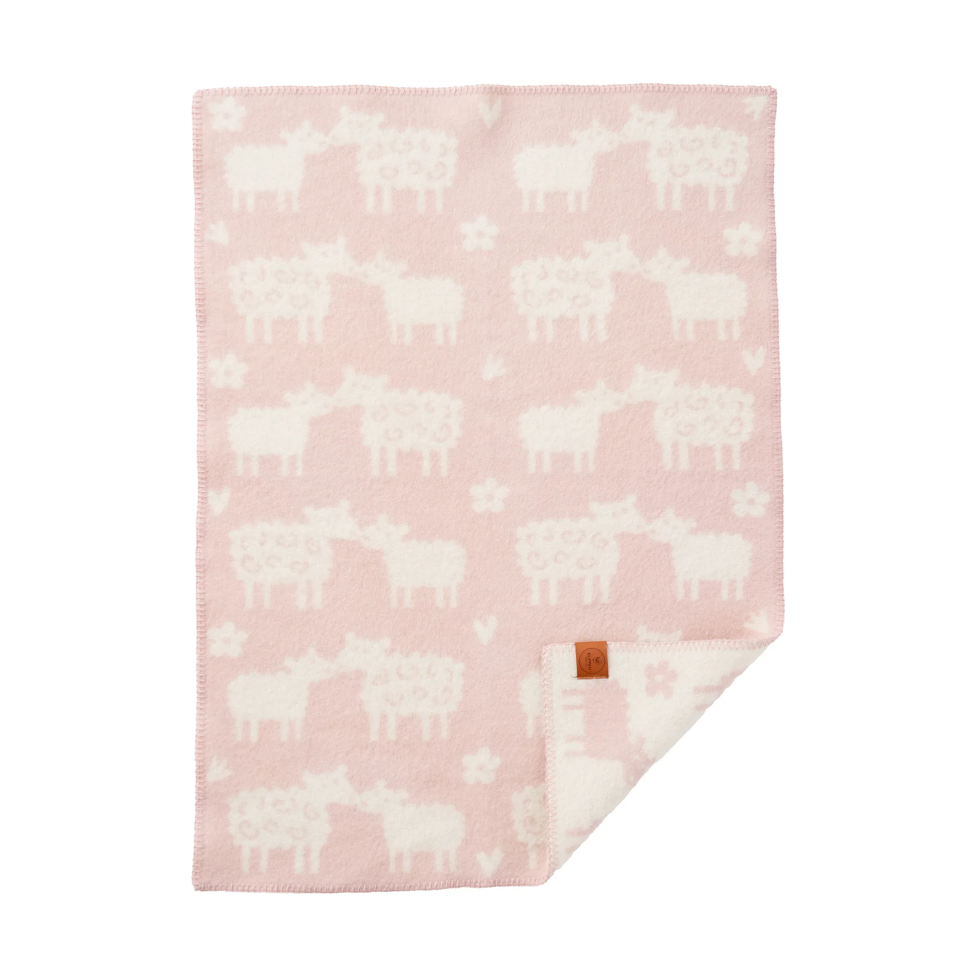 Bää børnetæppe uld, Soft pink, 65x90 cm Klippan Yllefabrik