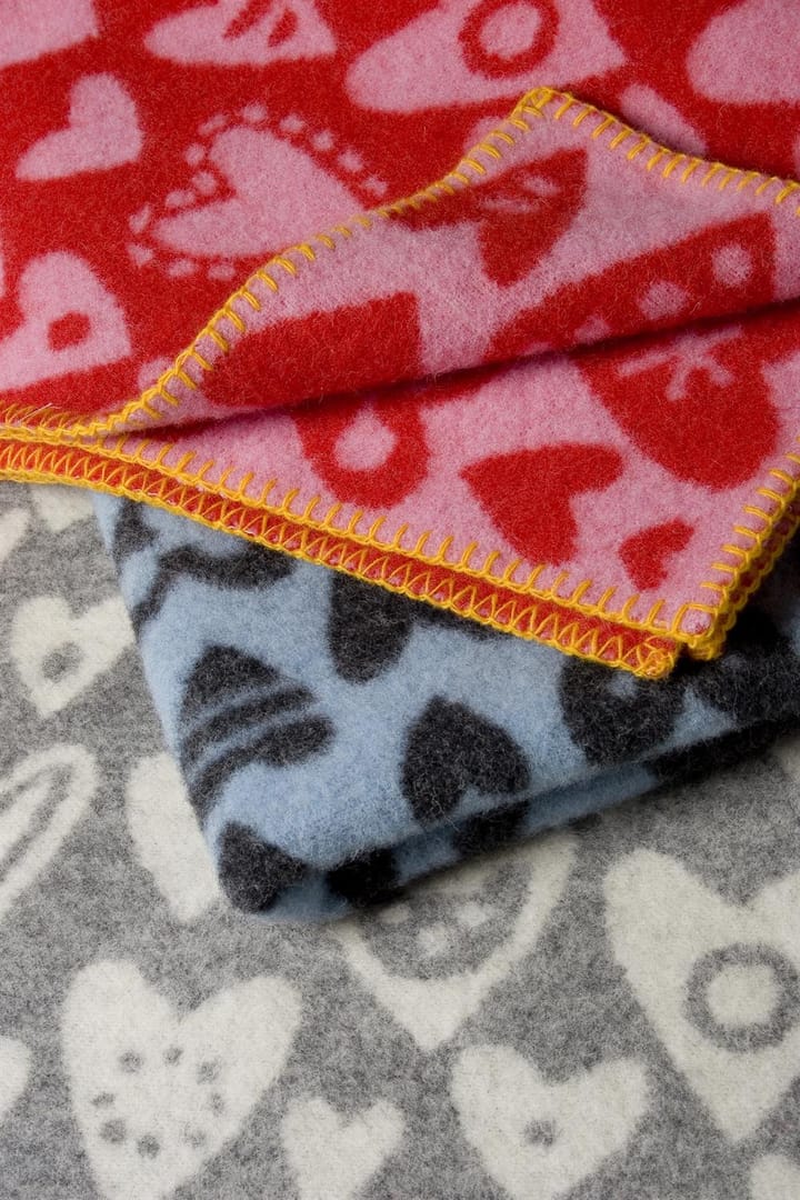 Baby Heart plaid, grå Klippan Yllefabrik