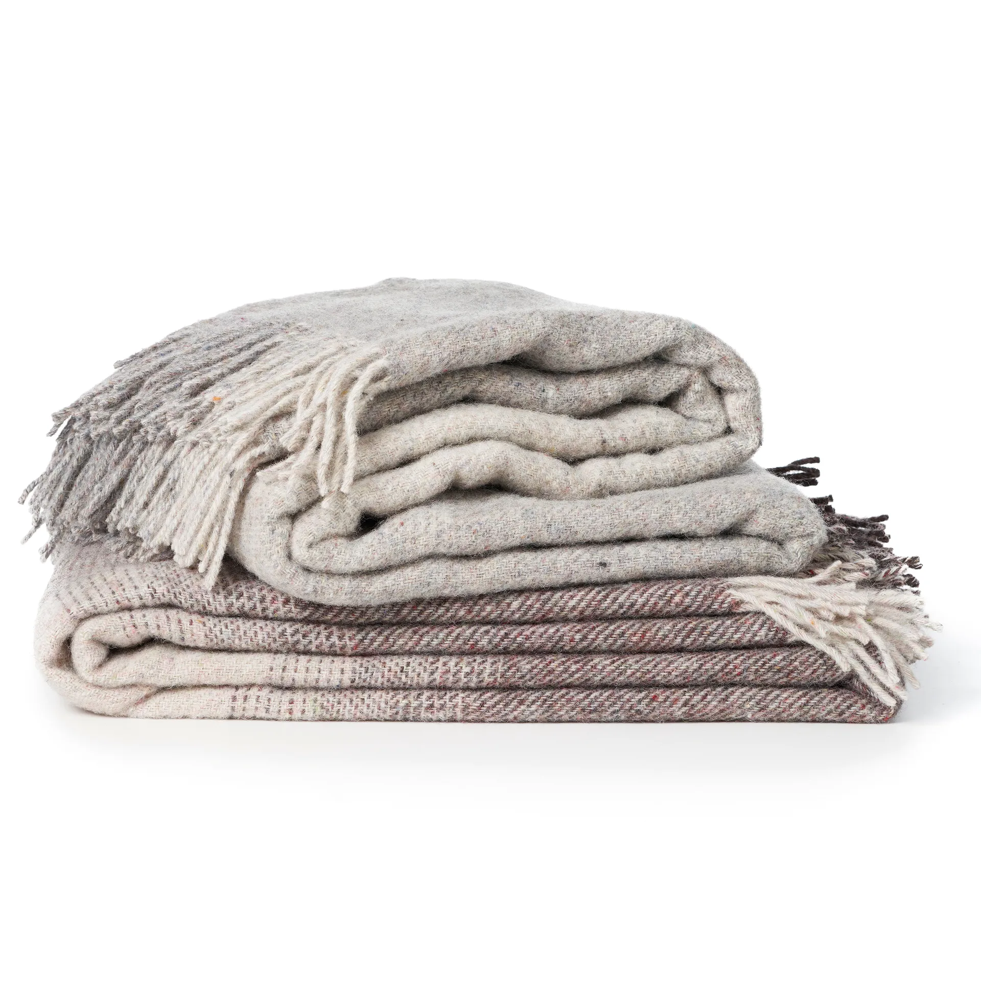 Burst uldplaid, Grå Klippan Yllefabrik