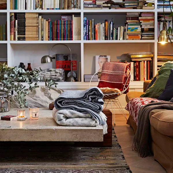 Chevron uldplaid, Grå Klippan Yllefabrik